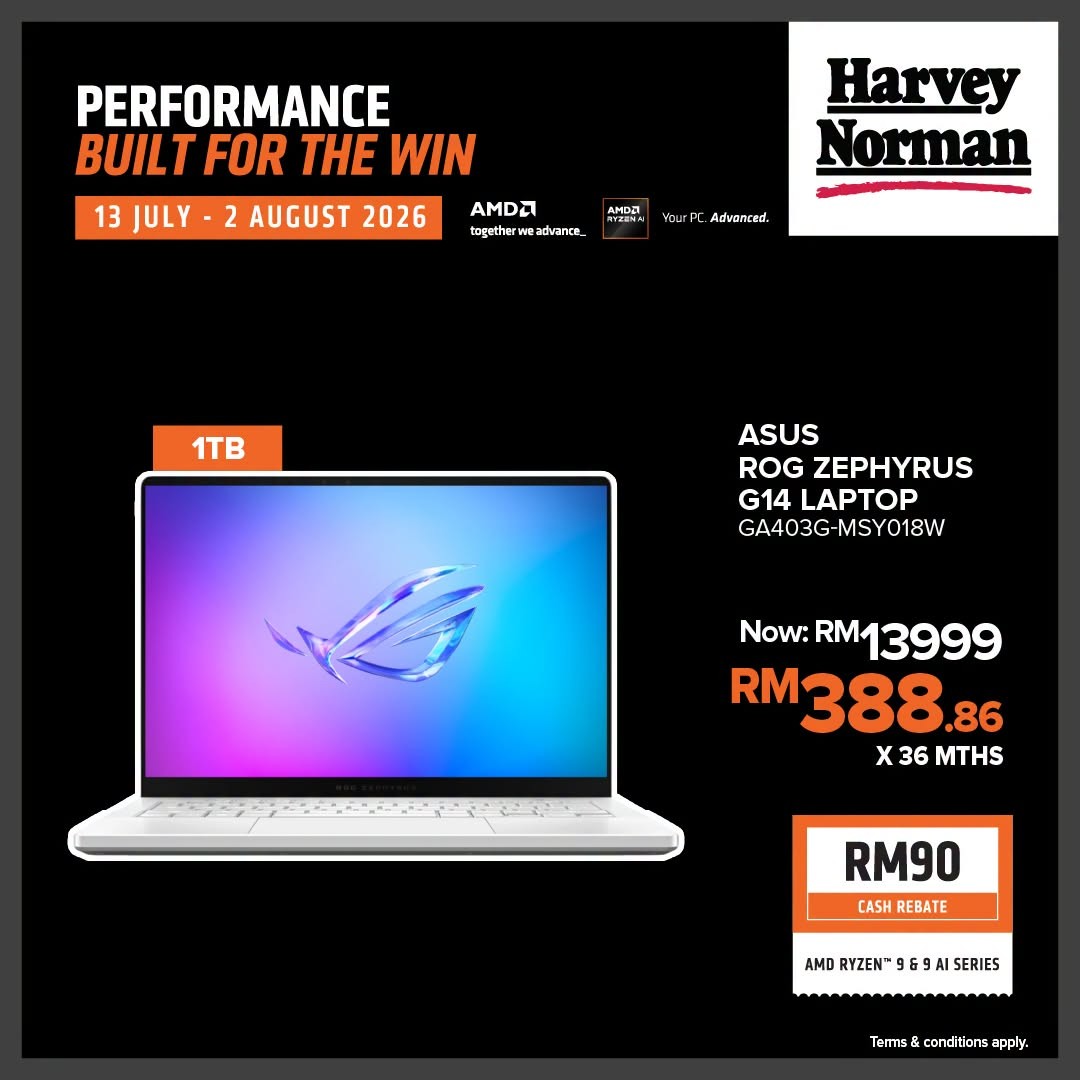 Harvey-Norman-Malaysia-AMD-Ryzen-Laptop-Promotion-7 13 July – 2 August 2026: Harvey Norman Malaysia AMD Ryzen Laptop Promotion – Enjoy Up to RM90 Cash Rebate on Selected AMD Ryzen & AI Series Laptops