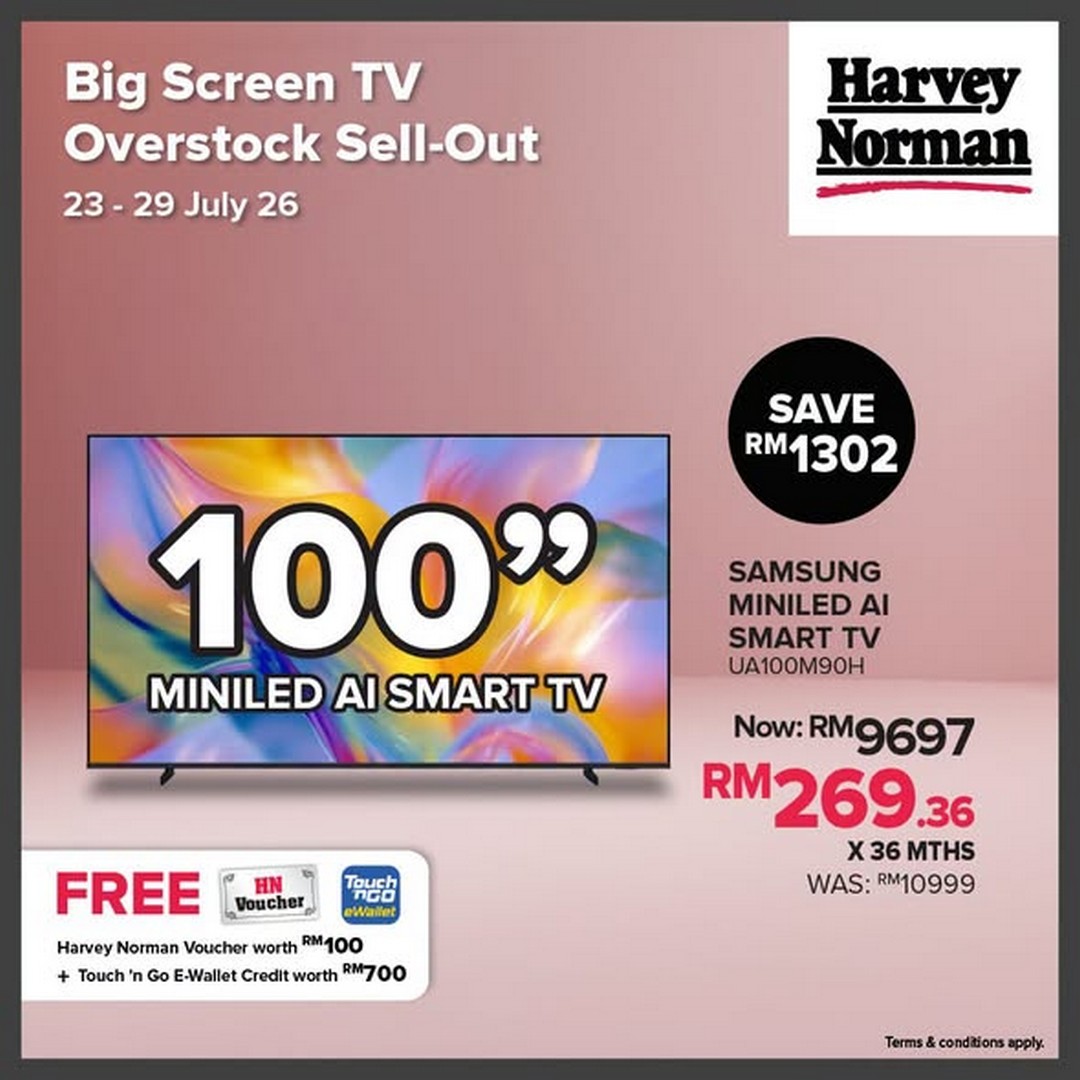 Harvey-Norman-Malaysia-Big-Screen-TV-Sale-2 23-29 July 2026: Harvey Norman Malaysia: Big Screen TV Sale Promotion with Up to 60% Savings, FREE Touch 'n Go eWallet Credit and Vouchers Worth RM5,500