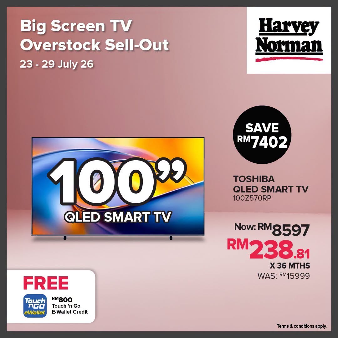 Harvey-Norman-Malaysia-Big-Screen-TV-Sale-4 23-29 July 2026: Harvey Norman Malaysia: Big Screen TV Sale Promotion with Up to 60% Savings, FREE Touch 'n Go eWallet Credit and Vouchers Worth RM5,500