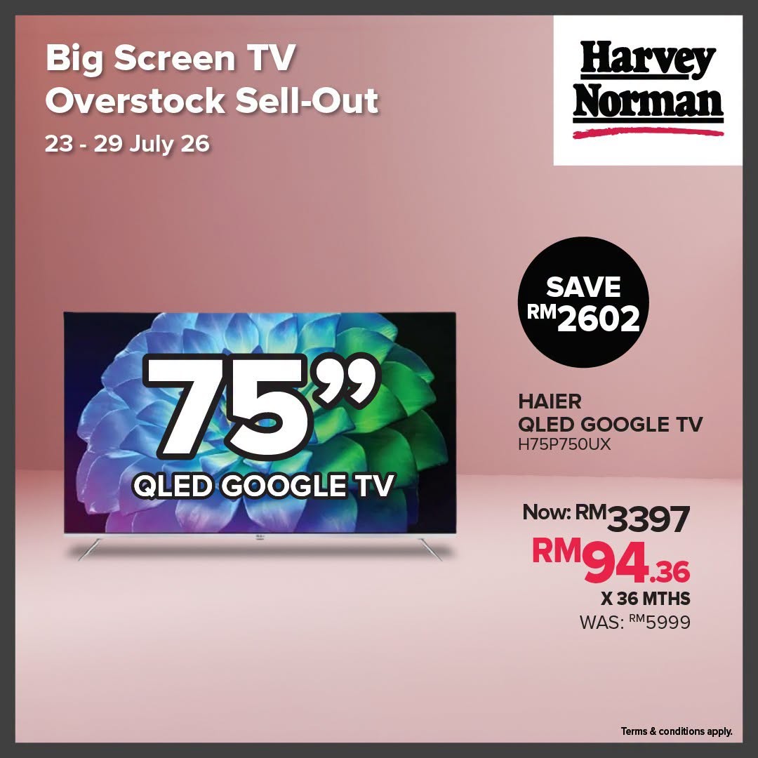 Harvey-Norman-Malaysia-Big-Screen-TV-Sale-6 23-29 July 2026: Harvey Norman Malaysia: Big Screen TV Sale Promotion with Up to 60% Savings, FREE Touch 'n Go eWallet Credit and Vouchers Worth RM5,500