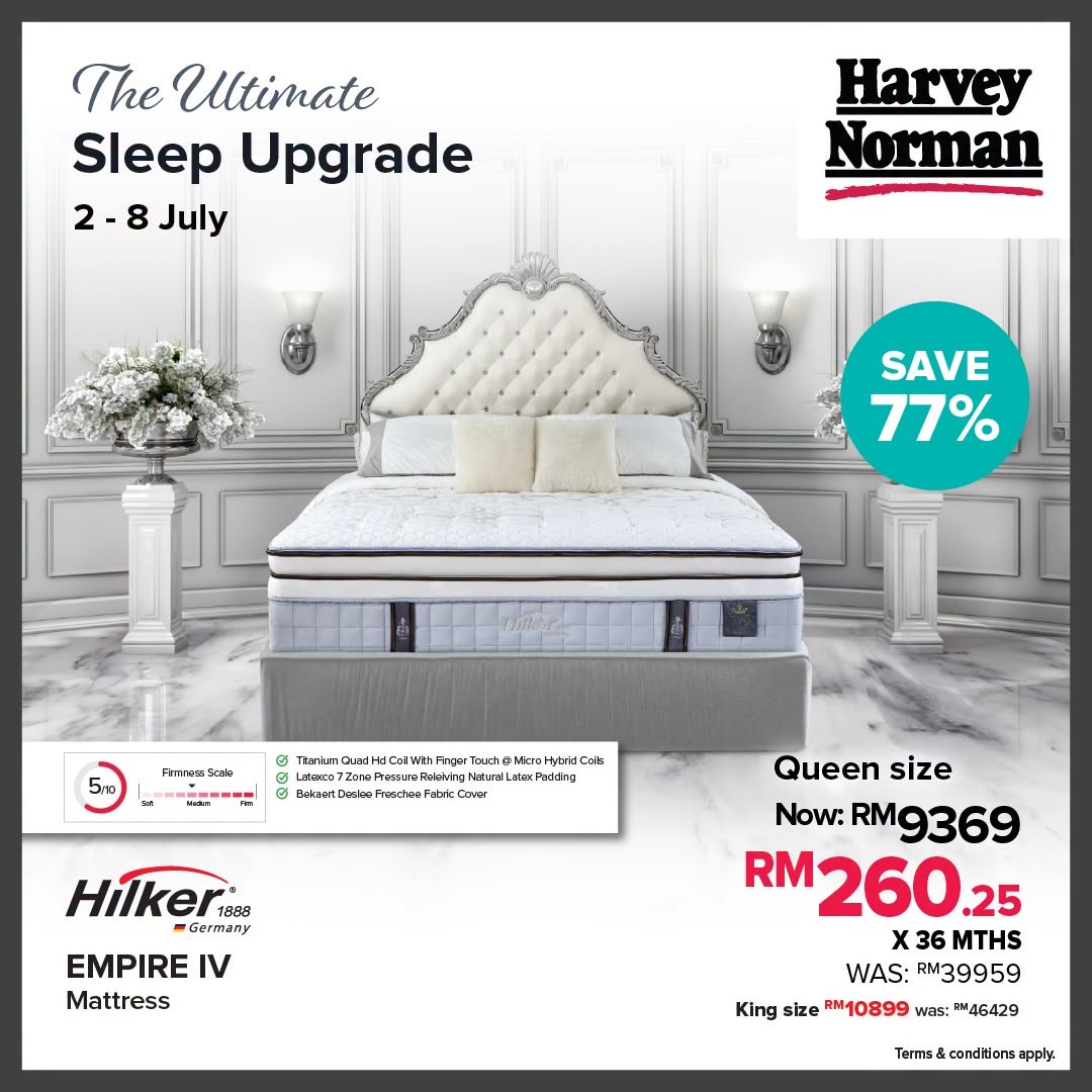Harvey-Norman-Malaysia-Mattress-Sale-5 2–8 July 2026: Harvey Norman Malaysia Mattress Sale – Save Up to 62% on Selected Premium Mattresses for Better Sleep