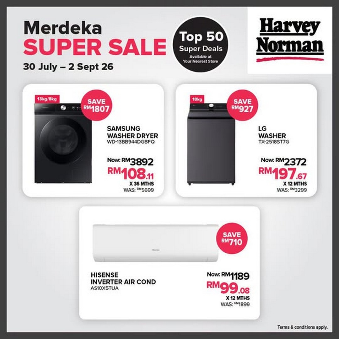 Harvey-Norman-Malaysia-Merdeka-Super-Sale-1 30 July-2 September 2026: Harvey Norman Malaysia Merdeka Super Sale Promotion: Top 50 Super Deals On Home Appliances, Furniture And Lifestyle Essentials