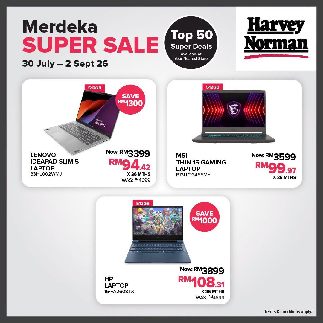 Harvey-Norman-Malaysia-Merdeka-Super-Sale-10 30 July-2 September 2026: Harvey Norman Malaysia Merdeka Super Sale Promotion: Top 50 Super Deals On Home Appliances, Furniture And Lifestyle Essentials