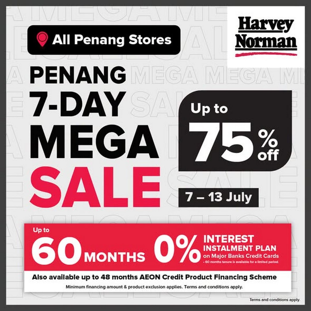 Harvey-Norman-Malaysia-Penang-7-Day-Mega-Sale 7-13 July 2026: Harvey Norman Malaysia Penang 7-Day Mega Sale – Save Up to 75% on Tech, Home & Lifestyle Essentials