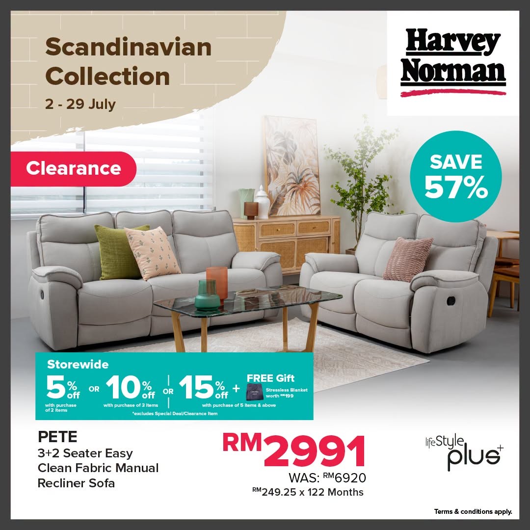 Harvey-Norman-Malaysia-Scandinavian-Furniture-Promotion-4 2–29 July 2026: Harvey Norman Malaysia Scandinavian Furniture Promotion – Save Up to 15% Plus FREE Stressless Blanket When You Buy More