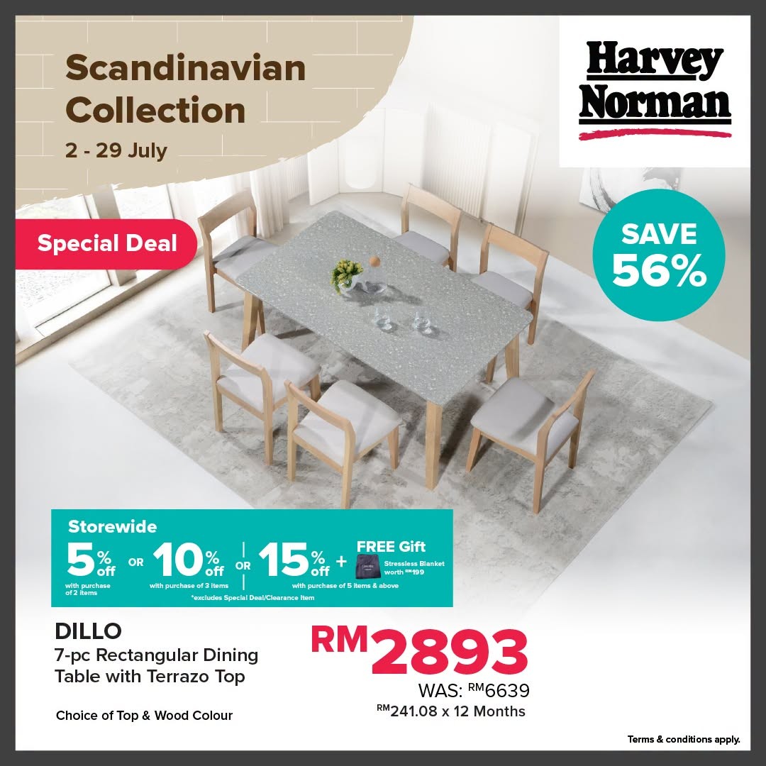 Harvey-Norman-Malaysia-Scandinavian-Furniture-Promotion-6 2–29 July 2026: Harvey Norman Malaysia Scandinavian Furniture Promotion – Save Up to 15% Plus FREE Stressless Blanket When You Buy More