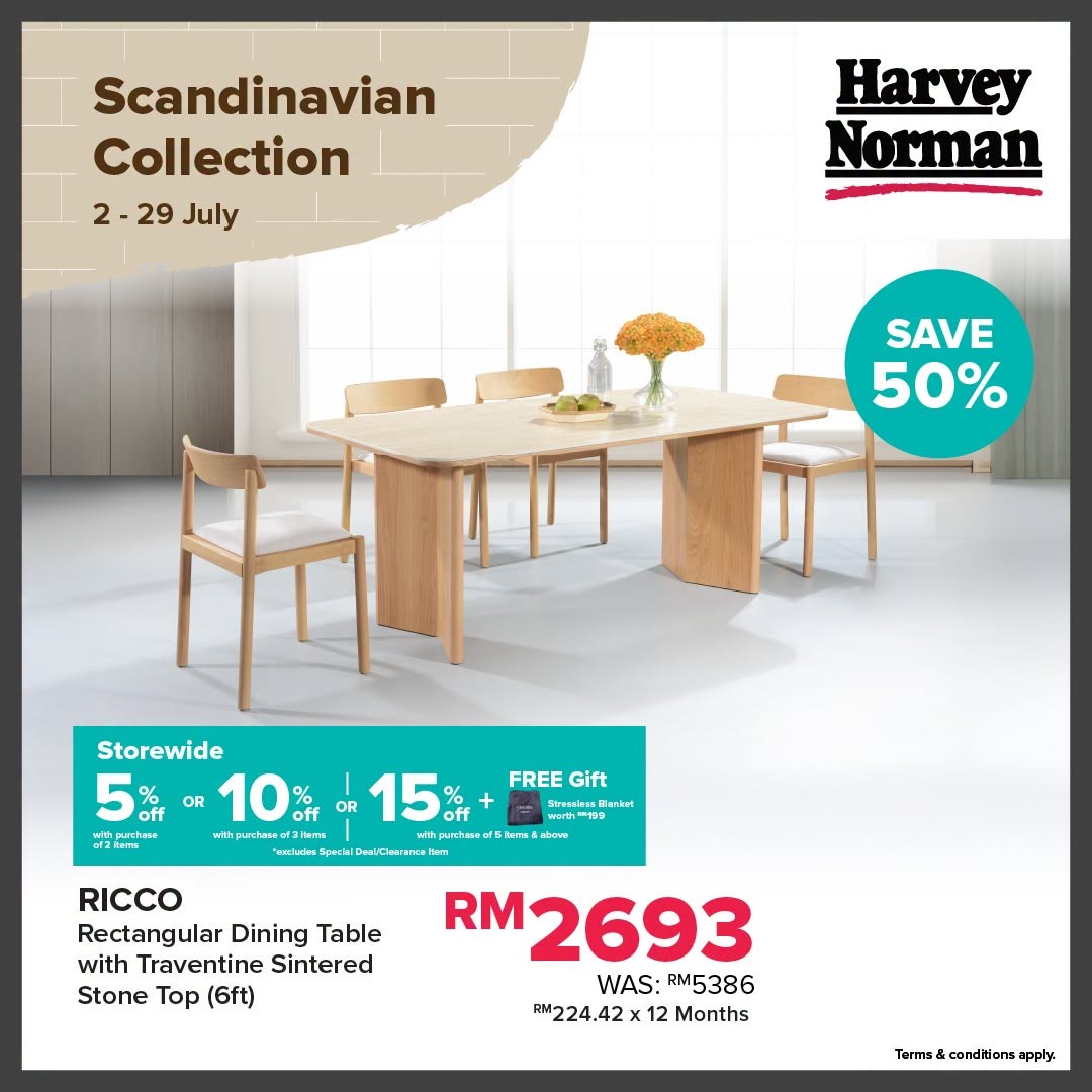 Harvey-Norman-Malaysia-Scandinavian-Furniture-Promotion-7 2–29 July 2026: Harvey Norman Malaysia Scandinavian Furniture Promotion – Save Up to 15% Plus FREE Stressless Blanket When You Buy More
