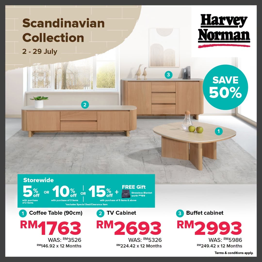 Harvey-Norman-Malaysia-Scandinavian-Furniture-Promotion-8 2–29 July 2026: Harvey Norman Malaysia Scandinavian Furniture Promotion – Save Up to 15% Plus FREE Stressless Blanket When You Buy More