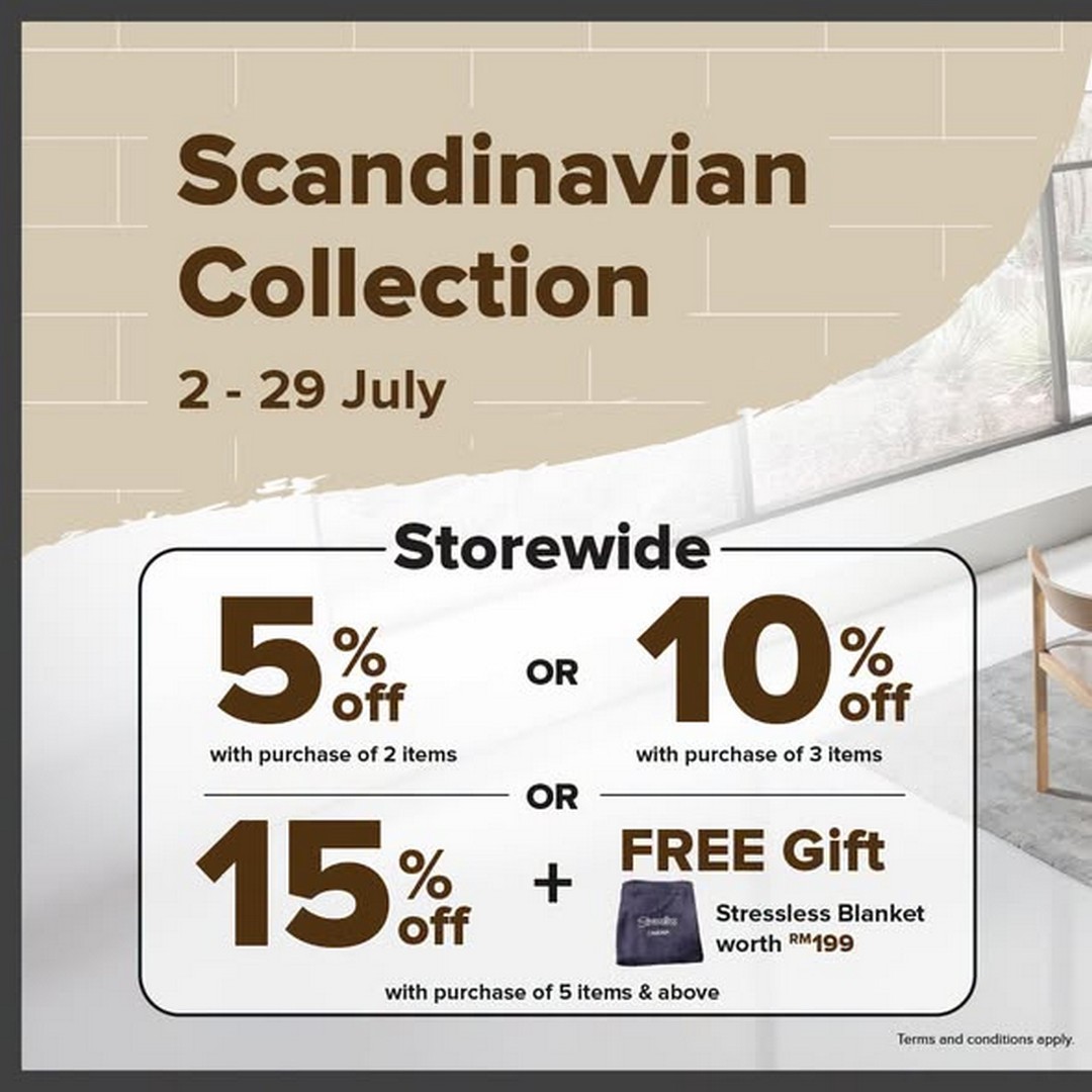 Harvey-Norman-Malaysia-Scandinavian-Furniture-Promotion 2–29 July 2026: Harvey Norman Malaysia Scandinavian Furniture Promotion – Save Up to 15% Plus FREE Stressless Blanket When You Buy More