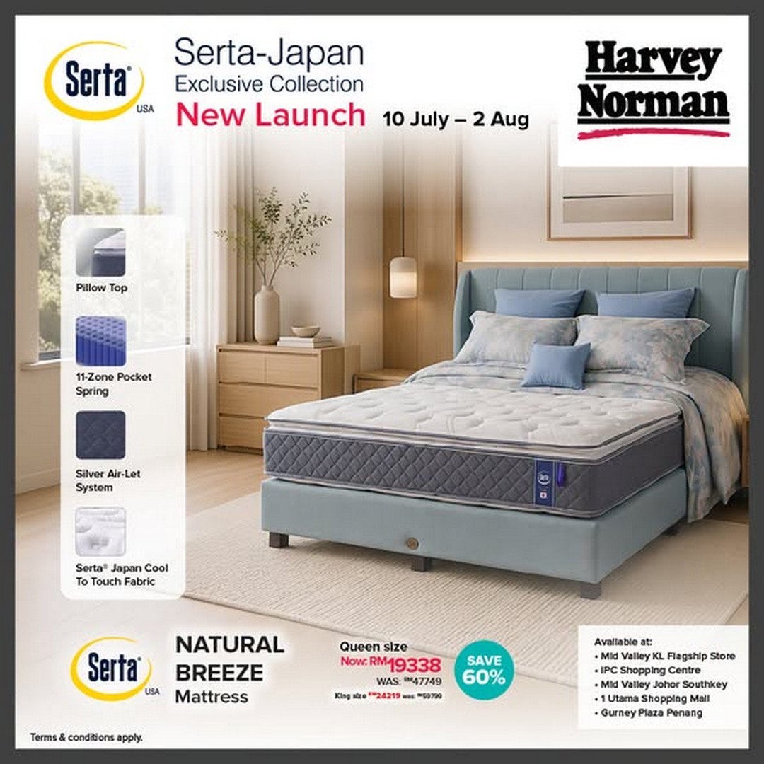 Harvey-Norman-Malaysia-Serta-Japan-Exclusive-Collection-Promotion-2-1 10 July–2 August 2026: Harvey Norman Malaysia Serta-Japan Exclusive Collection Promotion – Free Gifts Worth Up to RM829 with Selected Mattress Purchases