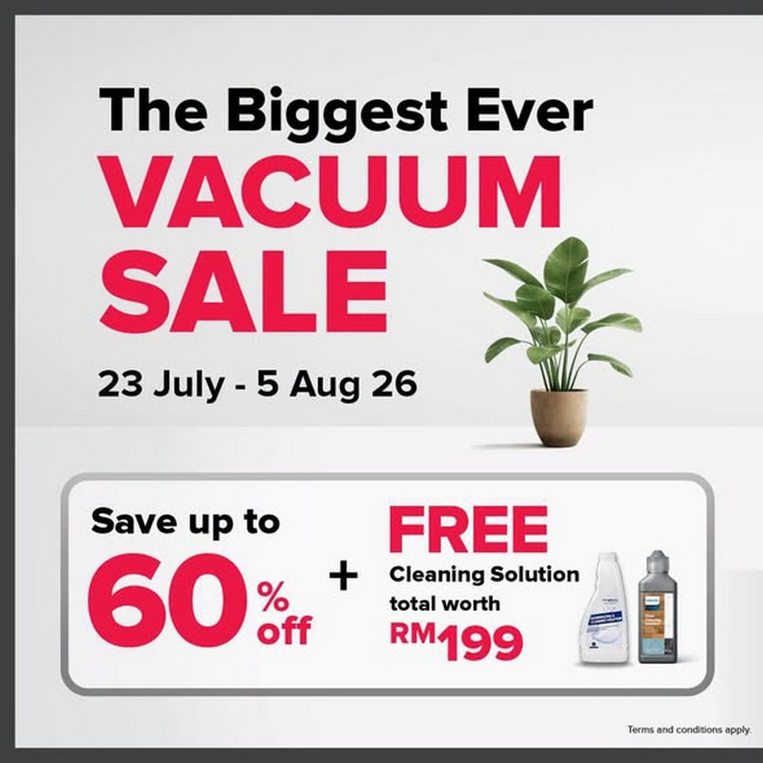 Harvey-Norman-Malaysia-Vacuum-Cleaner-Sale 23 July-5 August 2026: Harvey Norman Malaysia: Vacuum Cleaner Sale Promotion with Up to 60% Off and Free Cleaning Solution Worth RM199
