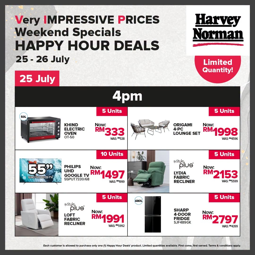 Harvey-Norman-Malaysia-Very-Impressive-Prices-Weekend-Specials-Sale-10-1 23-26 July 2026: Harvey Norman Malaysia, Top Brands Mega Warehouse Sale Promotion with Up to 80% OFF Electronics, Furniture and Home Appliances Deals