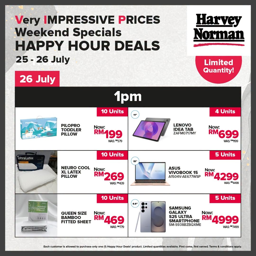 Harvey-Norman-Malaysia-Very-Impressive-Prices-Weekend-Specials-Sale-12-1 23-26 July 2026: Harvey Norman Malaysia, Top Brands Mega Warehouse Sale Promotion with Up to 80% OFF Electronics, Furniture and Home Appliances Deals