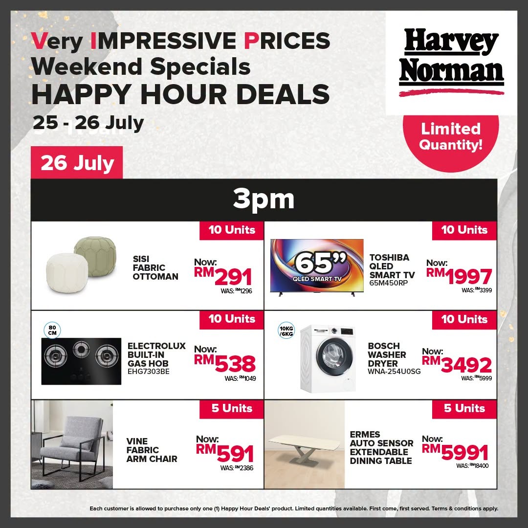 Harvey-Norman-Malaysia-Very-Impressive-Prices-Weekend-Specials-Sale-13-1 23-26 July 2026: Harvey Norman Malaysia, Top Brands Mega Warehouse Sale Promotion with Up to 80% OFF Electronics, Furniture and Home Appliances Deals