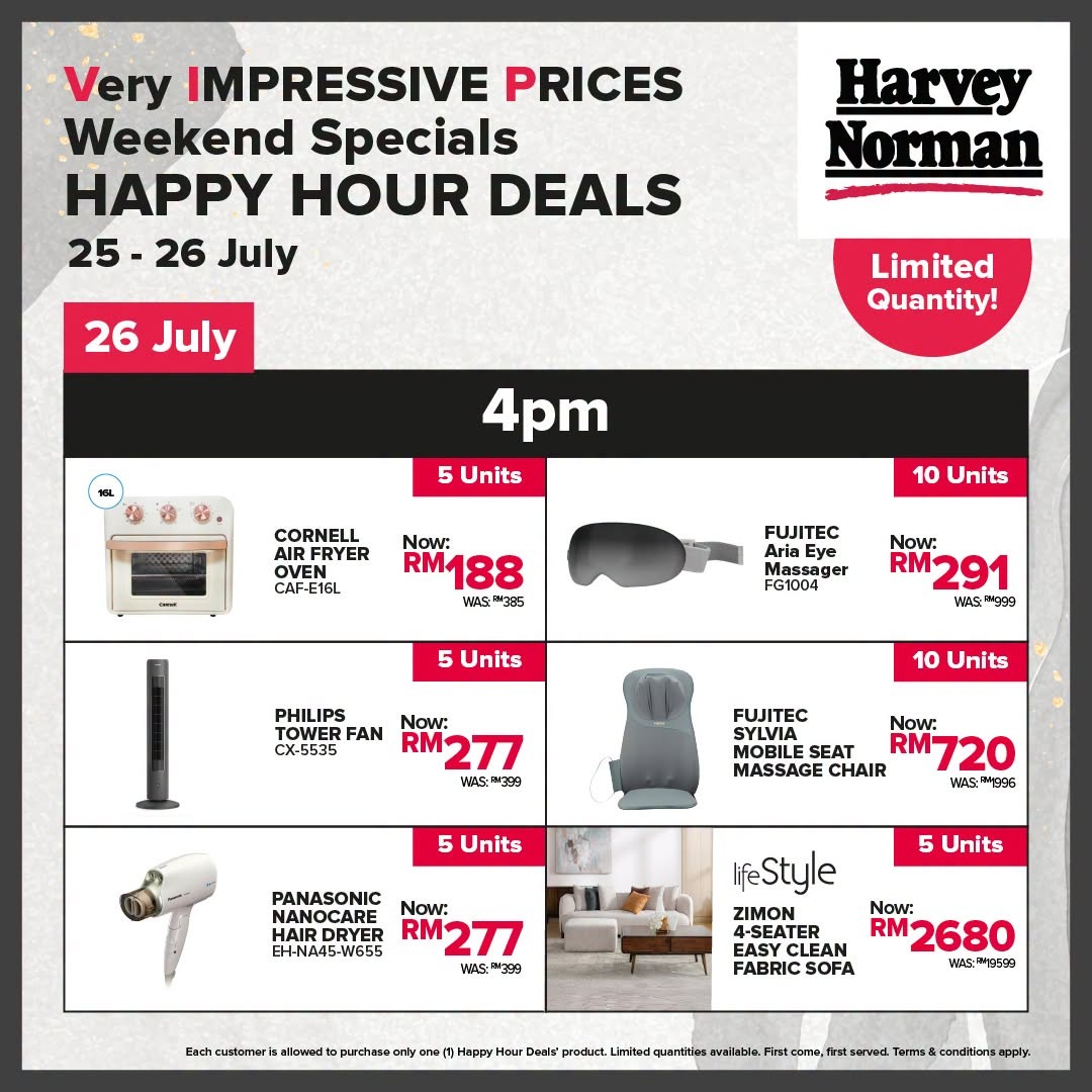Harvey-Norman-Malaysia-Very-Impressive-Prices-Weekend-Specials-Sale-14-1 23-26 July 2026: Harvey Norman Malaysia, Top Brands Mega Warehouse Sale Promotion with Up to 80% OFF Electronics, Furniture and Home Appliances Deals