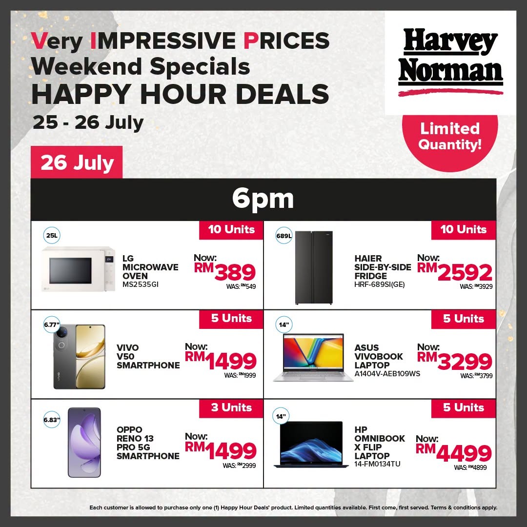 Harvey-Norman-Malaysia-Very-Impressive-Prices-Weekend-Specials-Sale-15-1 23-26 July 2026: Harvey Norman Malaysia, Top Brands Mega Warehouse Sale Promotion with Up to 80% OFF Electronics, Furniture and Home Appliances Deals
