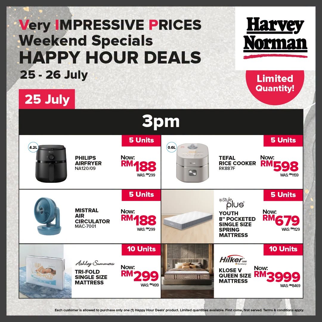 Harvey-Norman-Malaysia-Very-Impressive-Prices-Weekend-Specials-Sale-9-1 23-26 July 2026: Harvey Norman Malaysia, Top Brands Mega Warehouse Sale Promotion with Up to 80% OFF Electronics, Furniture and Home Appliances Deals