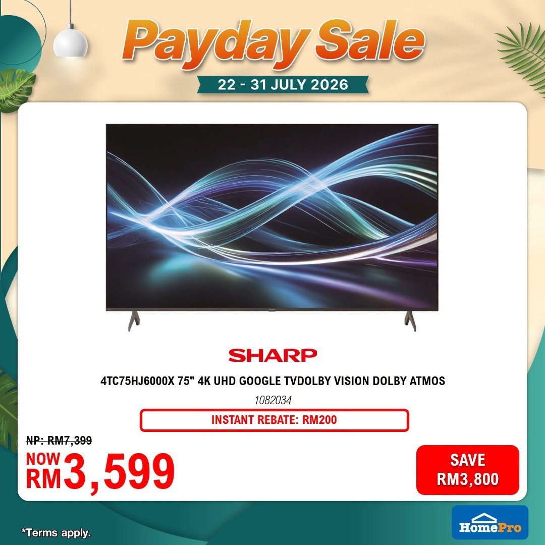 HomePro-Malaysia-July-Payday-Sale-10 22-31 July 2026: HomePro Malaysia July Payday Sale Promotion: Enjoy Up To 60% OFF Home Essentials, Furniture And Smart Appliances With Extra Savings