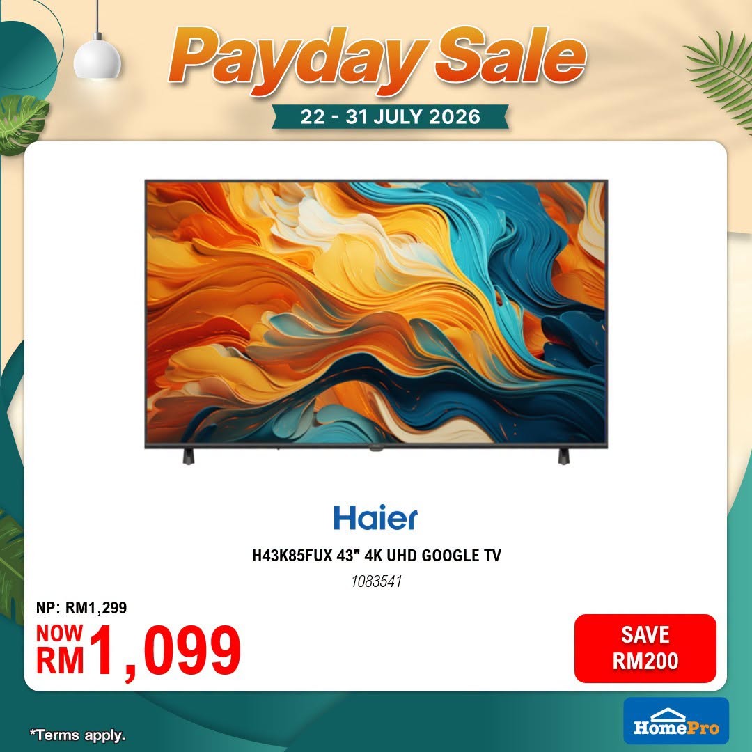 HomePro-Malaysia-July-Payday-Sale-8 22-31 July 2026: HomePro Malaysia July Payday Sale Promotion: Enjoy Up To 60% OFF Home Essentials, Furniture And Smart Appliances With Extra Savings