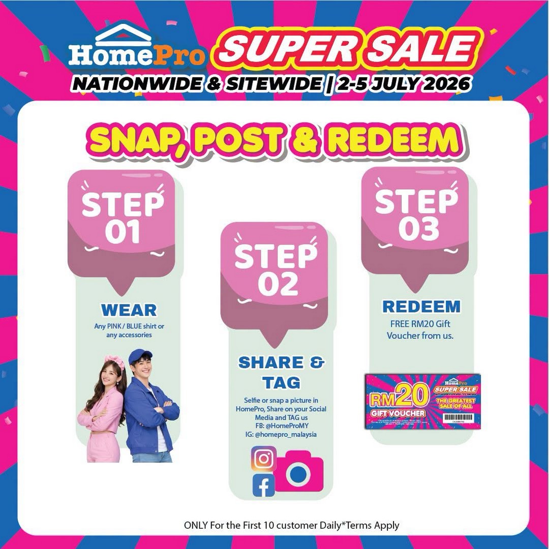 HomePro-Malaysia-Super-Sale-with-Up-to-80-Off-5 2–5 July 2026: HomePro Malaysia Super Sale with Up to 80% Off, Free Gifts Worth Up to RM888 and Exclusive Member Promotions Nationwide