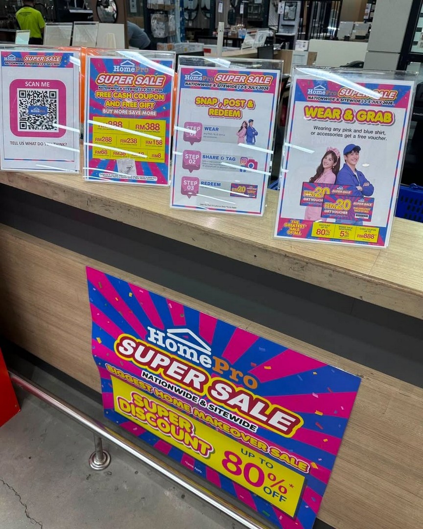HomePro-Malaysia-Super-Sale-–-Save-Up-to-80-OFF-7 2-5 July 2026: HomePro Malaysia Super Sale – Save Up to 80% OFF, Extra Discounts, RM888 Cash Coupons and RM20 Gift Voucher Promotion