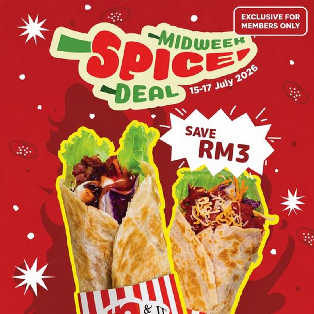 Hot-Roll-Malaysia-RM3-OFF-Spicy-Korean-Wrap-Promotion 15–17 July 2026: Hot & Roll Malaysia RM3 OFF Spicy Korean Wrap Promotion – Exclusive Wrappez App Midweek Deal