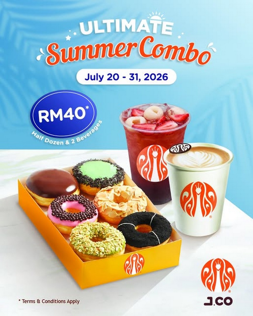 J.CO-Donuts-Coffee-Malaysia-Half-Dozen-Donuts-2-Beverages 20-31 July 2026: J.CO Donuts & Coffee Malaysia Half Dozen Donuts + 2 Beverages RM40 Promotion – Sweet Combo Deal for Friends and Family