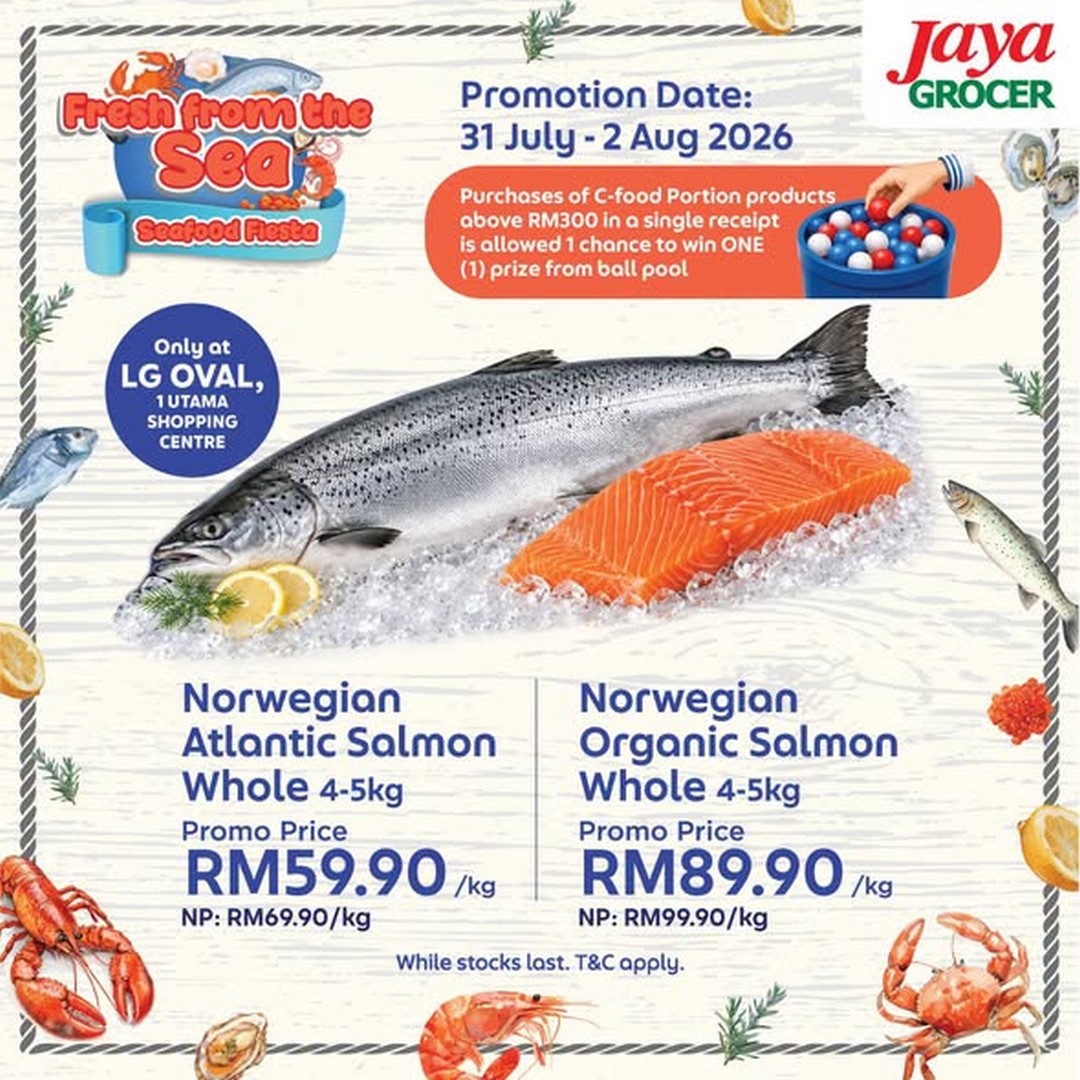 Jaya-Grocer-Seafood-Fiesta-Promotion-1 31 July-2 August 2026: Jaya Grocer Seafood Fiesta Promotion: Premium Norwegian Salmon and Fjord Trout Deals at 1 Utama Shopping Centre