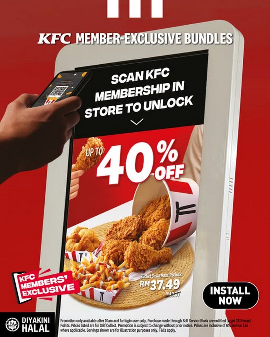 KFC-Malaysia-4-Bundles-Now-Available 2 July 2026 onwards: KFC Malaysia, “4 Bundles Now Available In-Store” Membership Deal with Up to 40% OFF + 2X Reward Points Promotion