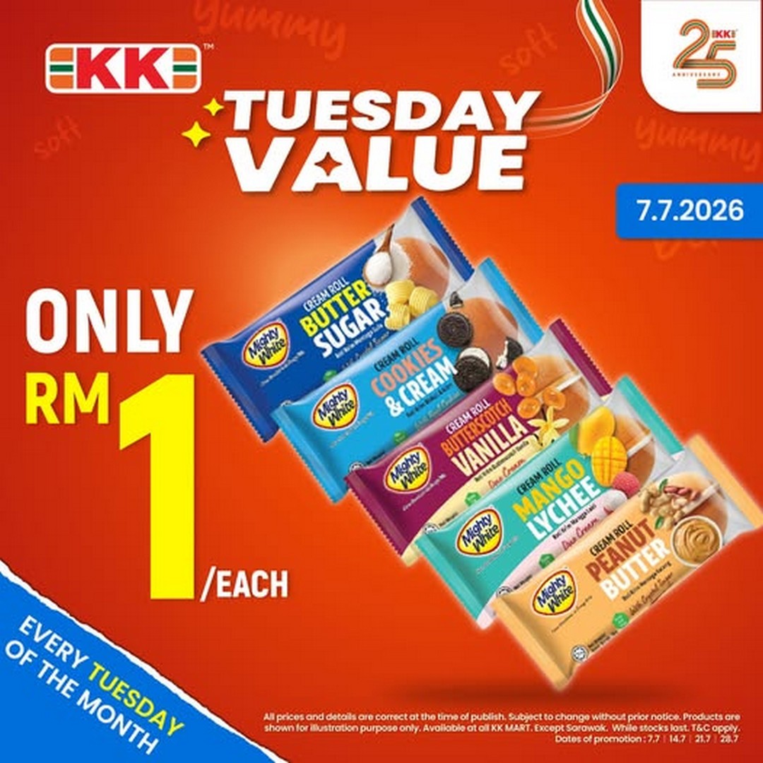 KK-SUPER-MART-RM1-Mighty-White-Cream-Roll-Promotion 7 July 2026: KK SUPER MART RM1 Mighty White Cream Roll Promotion – One-Day Snack Deal You Shouldn't Miss in Malaysia