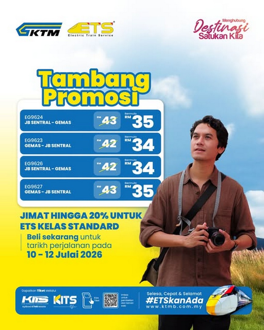 KTM-Berhad-ETS-Promotional-Fare-Sale 10-12 July 2026: KTM Berhad ETS Promotional Fare Sale – Save on Selected ETS Train Routes Across Malaysia with Limited-Time Ticket Promotion