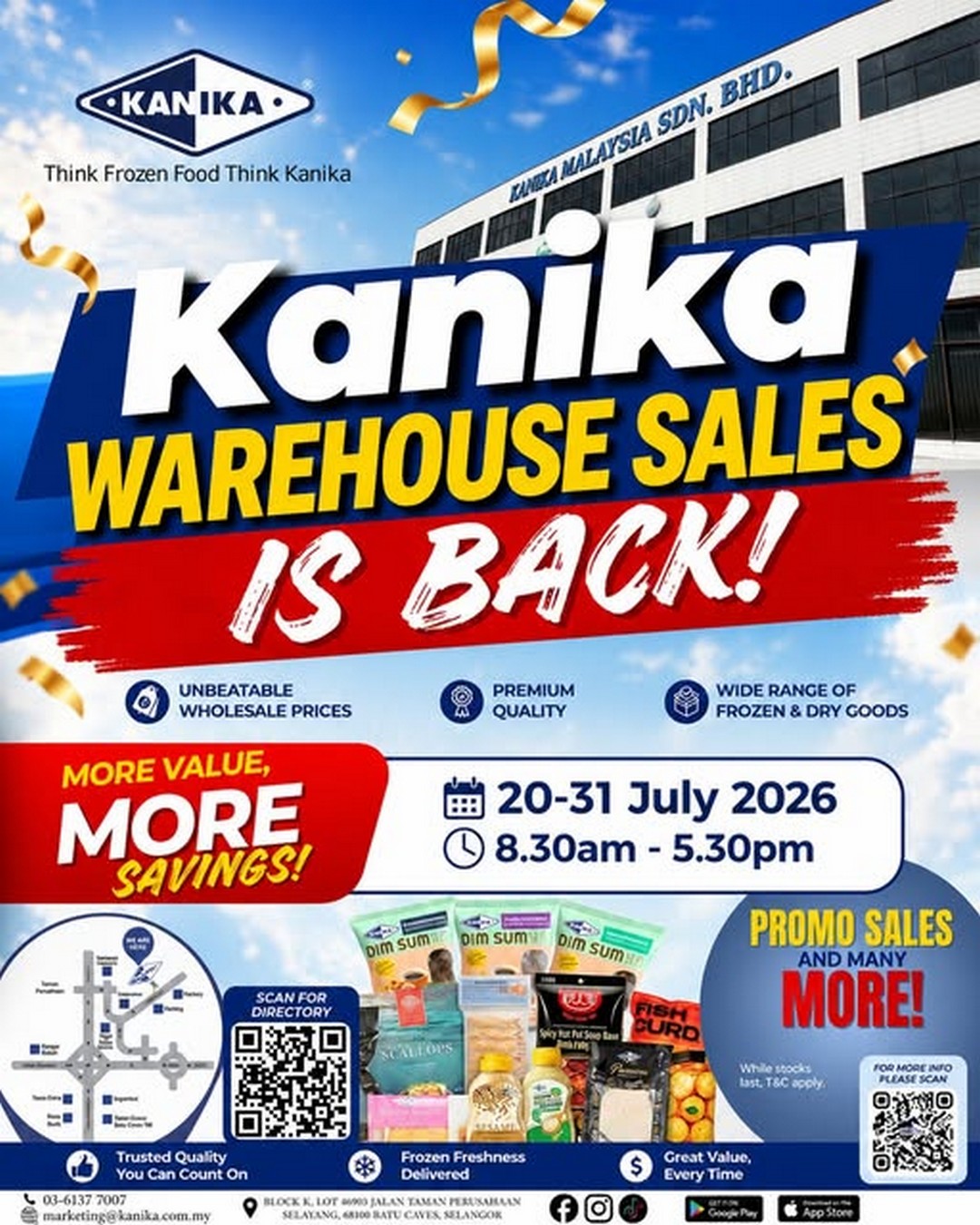Kanika-Warehouse-Sale-Promotion-Premium-Halal-Frozen-Food 20-31 July 2026: Kanika Warehouse Sale Promotion: Premium Halal Frozen Food, Seafood, Dim Sum and More Exclusive Deals at Kanika HQ Batu Caves