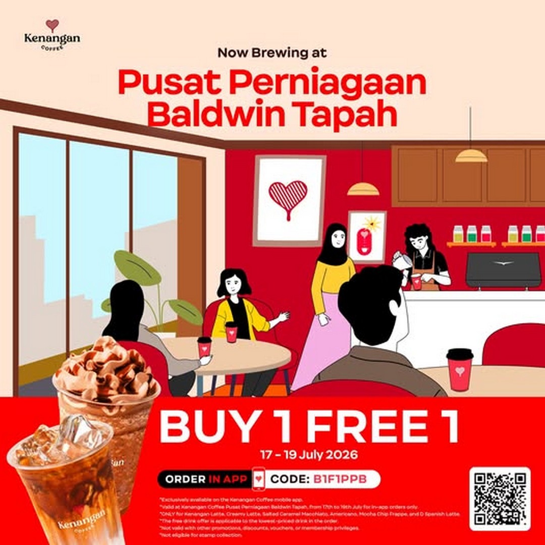 Kenangan-Coffee-Malaysia-Buy-1-Free-1-Promotion-1 17-19 July 2026: Kenangan Coffee Malaysia Buy 1 Free 1 Promotion at New Tapah Outlet Opening – Enjoy Two Favourite Drinks for the Price of One