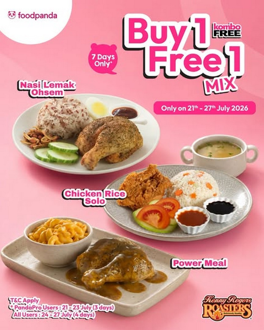 Kenny-Rogers-ROASTERS-Malaysia-Buy-1-FREE-1-Foodpanda-Promotion-1 21-27 July 2026: Kenny Rogers ROASTERS Malaysia: Buy 1 FREE 1 Foodpanda Promotion for Members and All Users