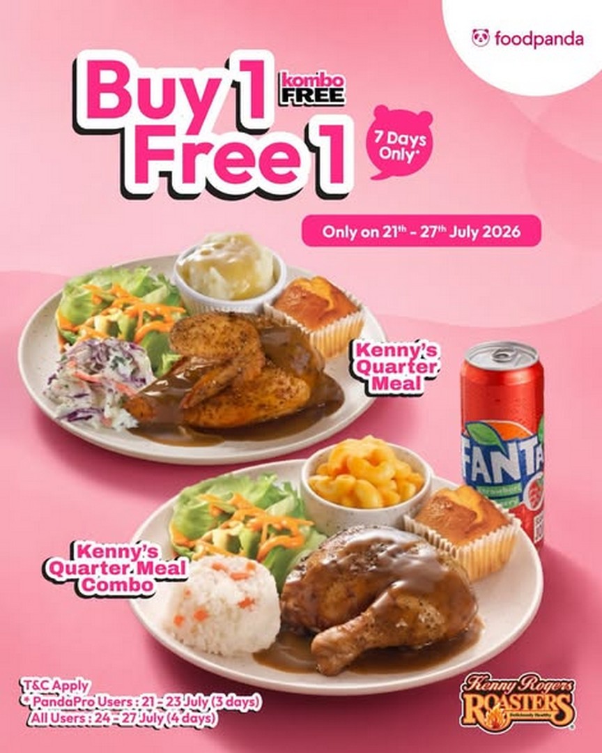Kenny-Rogers-ROASTERS-Malaysia-Buy-1-FREE-1-Foodpanda-Promotion 21-27 July 2026: Kenny Rogers ROASTERS Malaysia: Buy 1 FREE 1 Foodpanda Promotion for Members and All Users