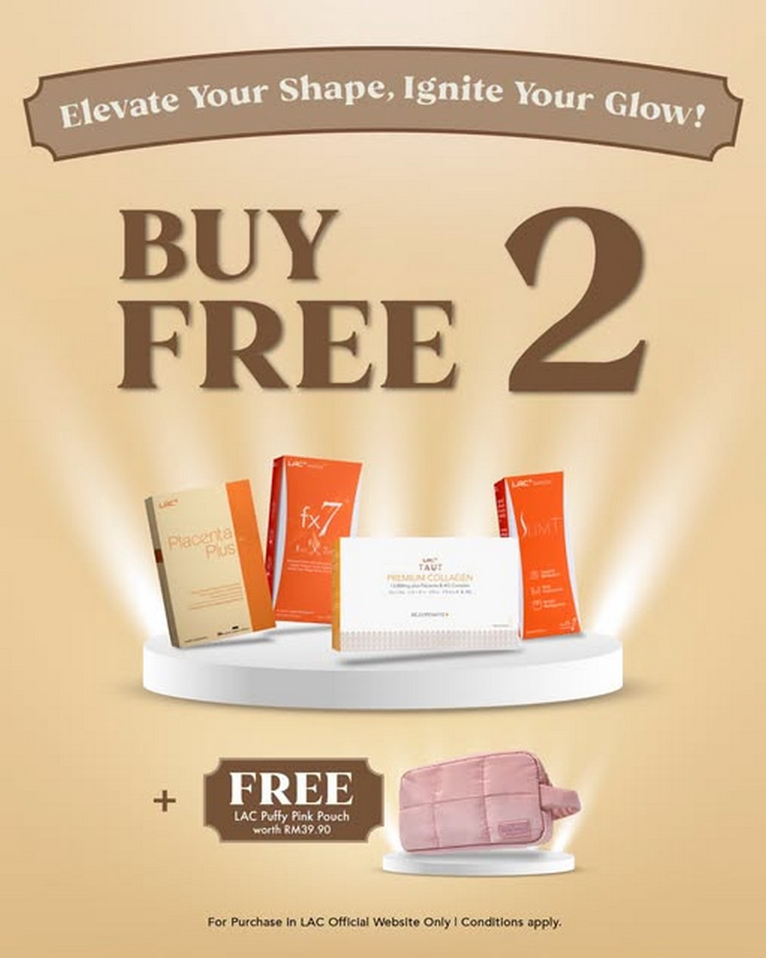 LAC-Malaysia-Online-Exclusive-Promotion 15-31 July 2026: LAC Malaysia Online Exclusive Promotion – Buy 2 FREE 2 Plus Free Puffy Pink Pouch Members Deal