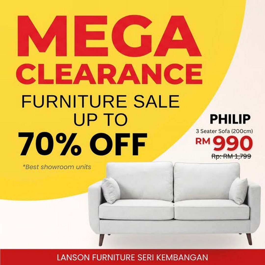 Lanson-Furniture-Mega-Furniture-Clearance-Sale 13 July 2026 onwards: Lanson Furniture Mega Furniture Clearance Sale – Enjoy Up to 70% OFF Sofas, Dining Sets and Home Furniture in Seri Kembangan