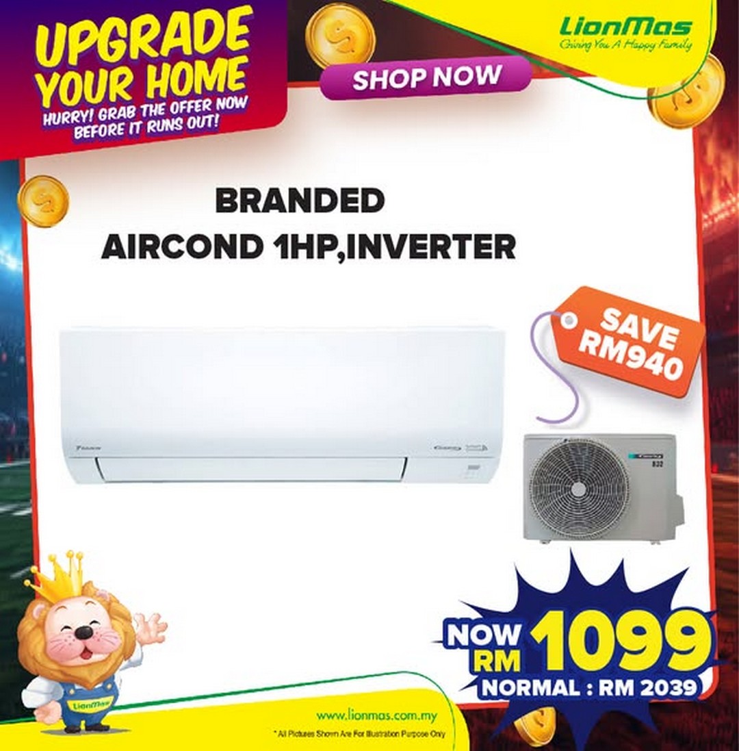 Lionmas-Furnishers-HQ-Home-Electrical-Furniture-Promotion-at-Lionmas-1 5-15 July 2026: Lionmas Furnishers HQ Home Electrical & Furniture Promotion at Lionmas Pontian, Johor – Save with Great Discounts and 50% Air Conditioner Installation Offer