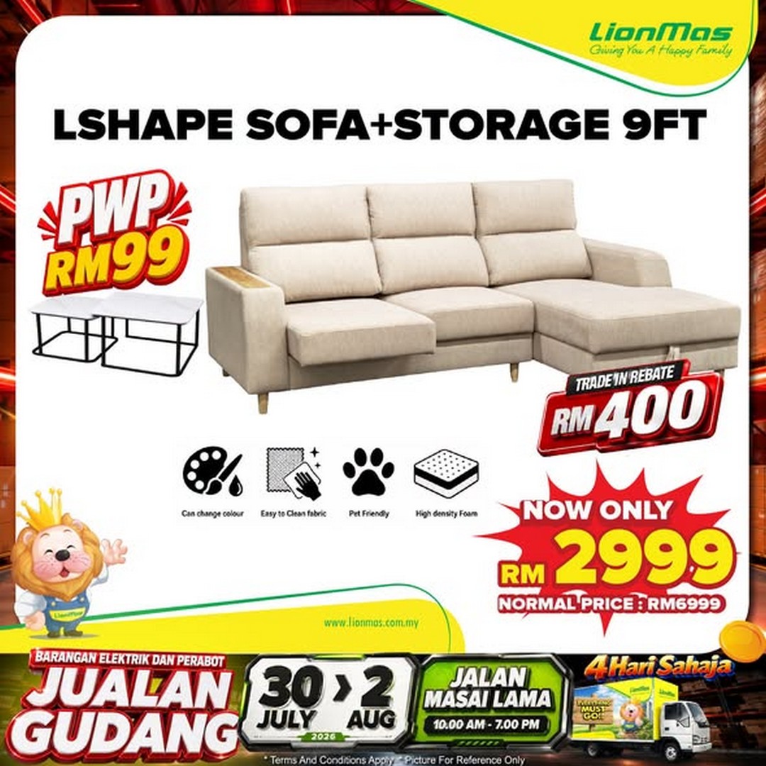 Lionmas-Furnishers-HQ-Warehouse-Sale-1 30 July–2 August 2026: Lionmas Furnishers HQ Warehouse Sale – Save Up to 80% on Branded Home Furniture at Lionmas Factory Outlet Masai