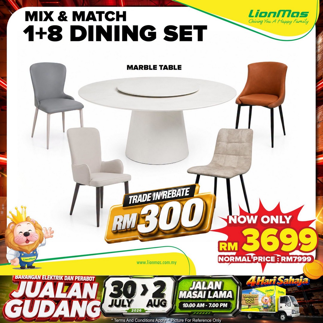 Lionmas-Furnishers-HQ-Warehouse-Sale-10 30 July–2 August 2026: Lionmas Furnishers HQ Warehouse Sale – Save Up to 80% on Branded Home Furniture at Lionmas Factory Outlet Masai