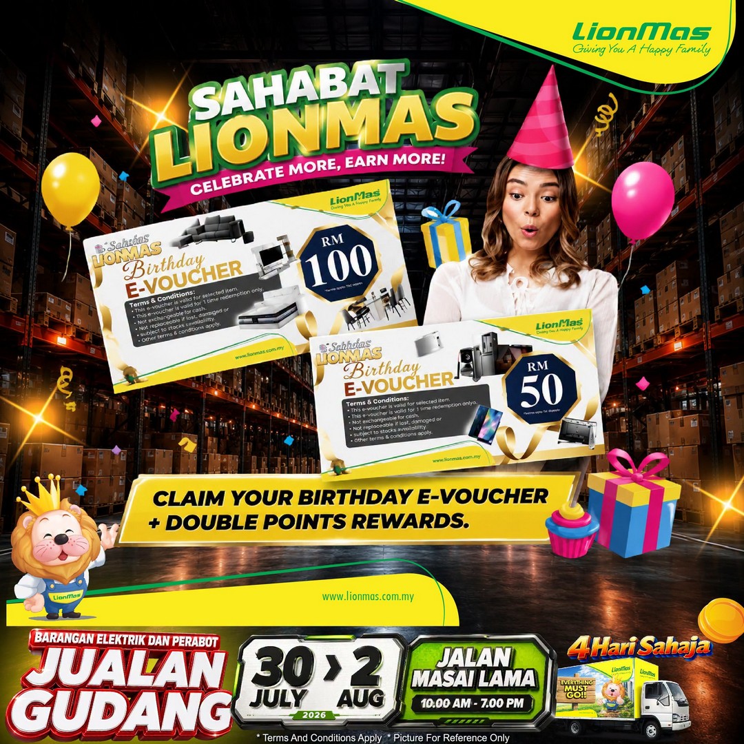 Lionmas-Furnishers-HQ-Warehouse-Sale-15 30 July–2 August 2026: Lionmas Furnishers HQ Warehouse Sale – Save Up to 80% on Branded Home Furniture at Lionmas Factory Outlet Masai