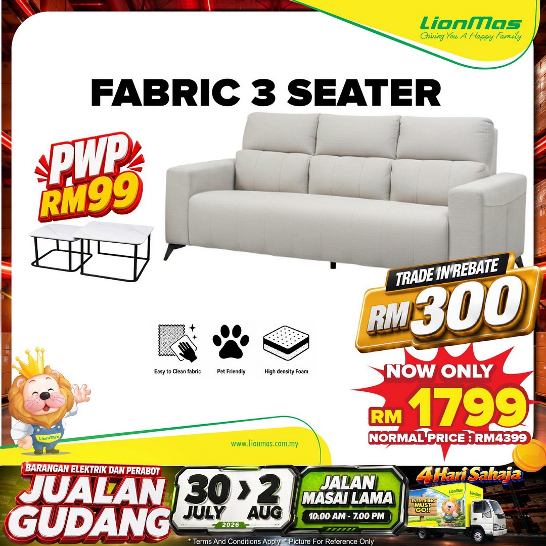 Lionmas-Furnishers-HQ-Warehouse-Sale-3 30 July–2 August 2026: Lionmas Furnishers HQ Warehouse Sale – Save Up to 80% on Branded Home Furniture at Lionmas Factory Outlet Masai