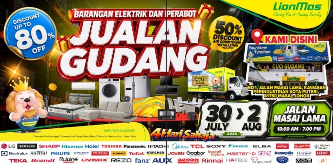 Lionmas-Furnishers-HQ-Warehouse-Sale 30 July–2 August 2026: Lionmas Furnishers HQ Warehouse Sale – Save Up to 80% on Branded Home Furniture at Lionmas Factory Outlet Masai