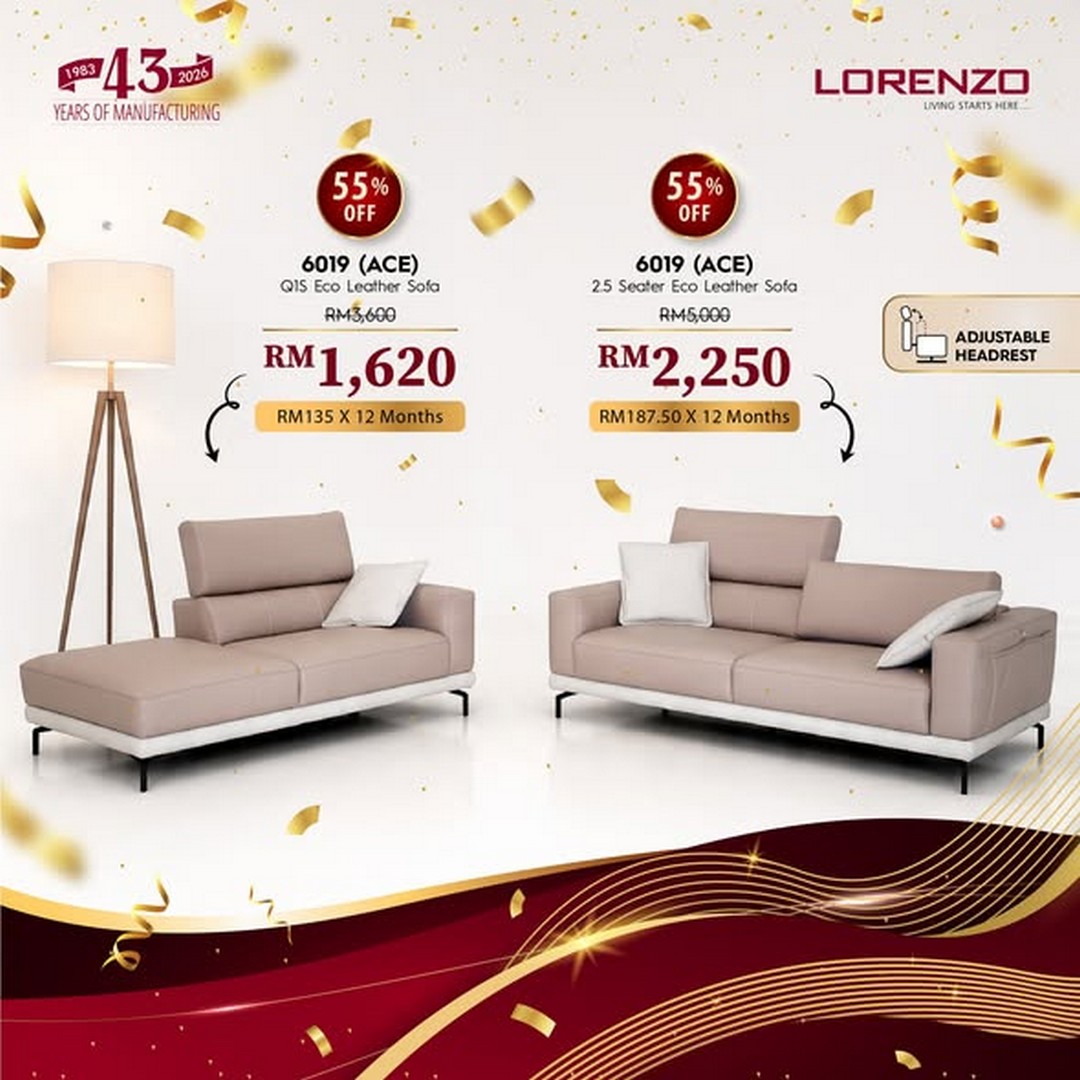 Lorenzo-Furniture-Malaysia-43rd-Anniversary-Sale-1 16 July 2026 onwards: Lorenzo Furniture Malaysia 43rd Anniversary Sale Promotion With Complimentary Gifts And Instalment Plans