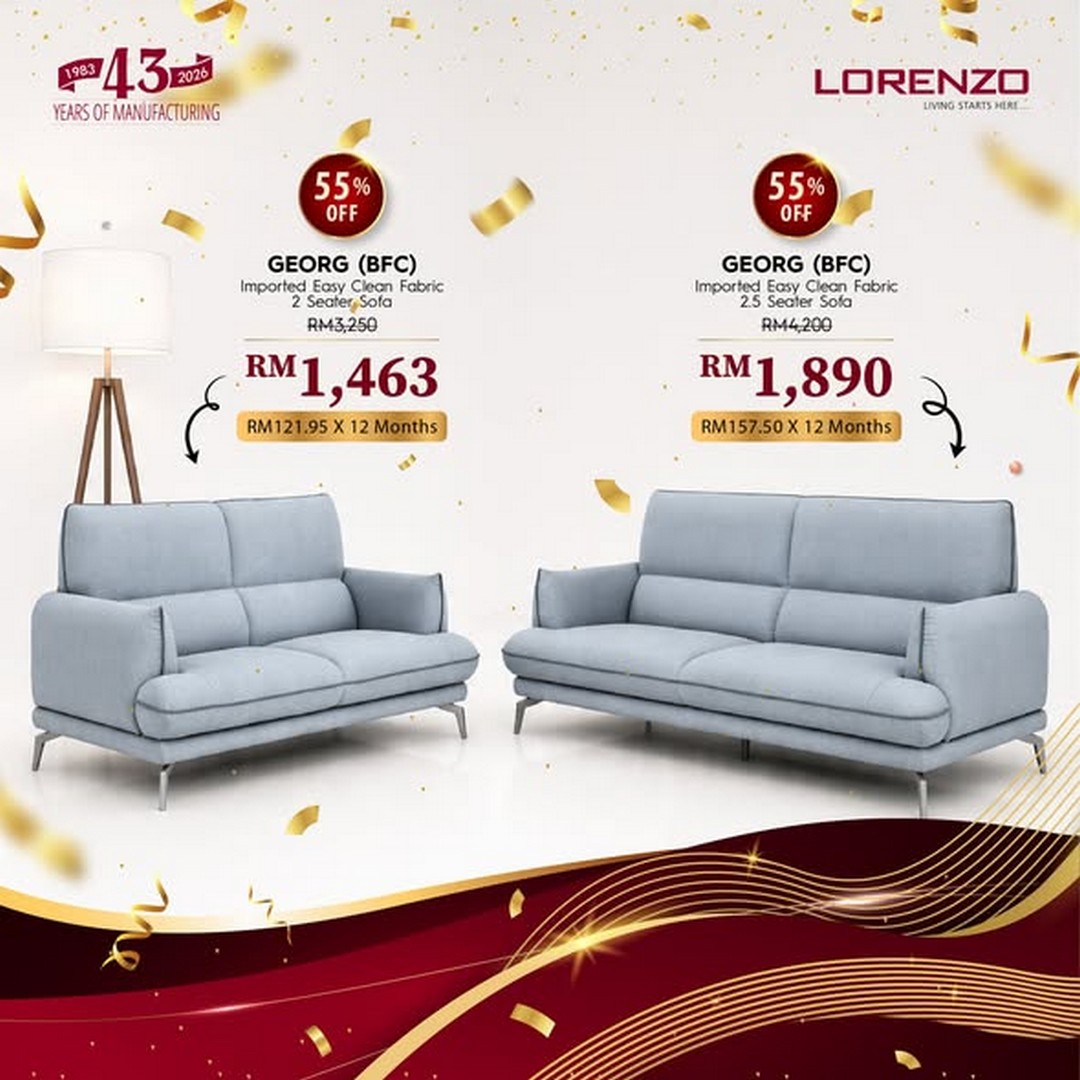 Lorenzo-Furniture-Malaysia-43rd-Anniversary-Sale-2 16 July 2026 onwards: Lorenzo Furniture Malaysia 43rd Anniversary Sale Promotion With Complimentary Gifts And Instalment Plans