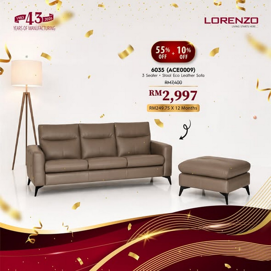 Lorenzo-Furniture-Malaysia-43rd-Anniversary-Sale-3 16 July 2026 onwards: Lorenzo Furniture Malaysia 43rd Anniversary Sale Promotion With Complimentary Gifts And Instalment Plans