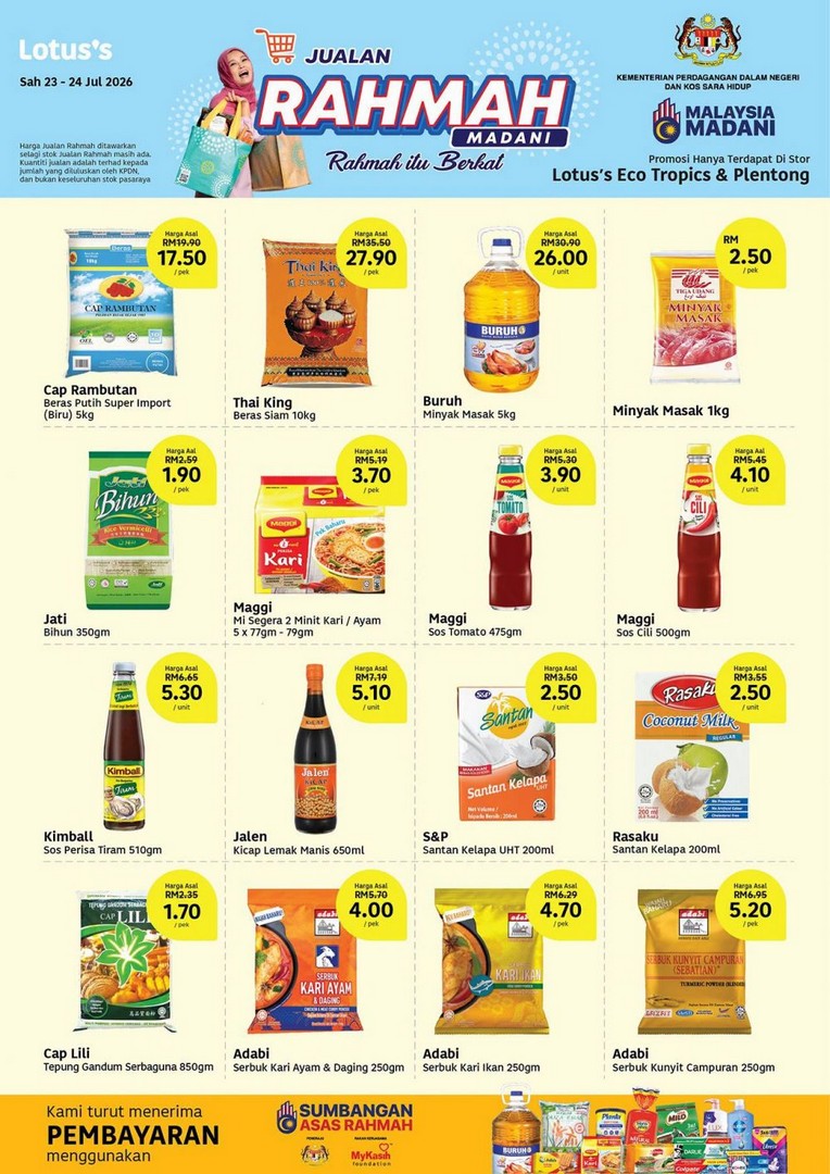 Lotuss-Malaysia-Jualan-Rahmah-Promotion-at-Eco-Tropics-Plentong-1 23-24 July 2026: Lotus's Malaysia Jualan Rahmah Promotion at Eco Tropics & Plentong: Madani Sale with Fresh Chicken at RM6.30/kg and Essential Groceries Deals