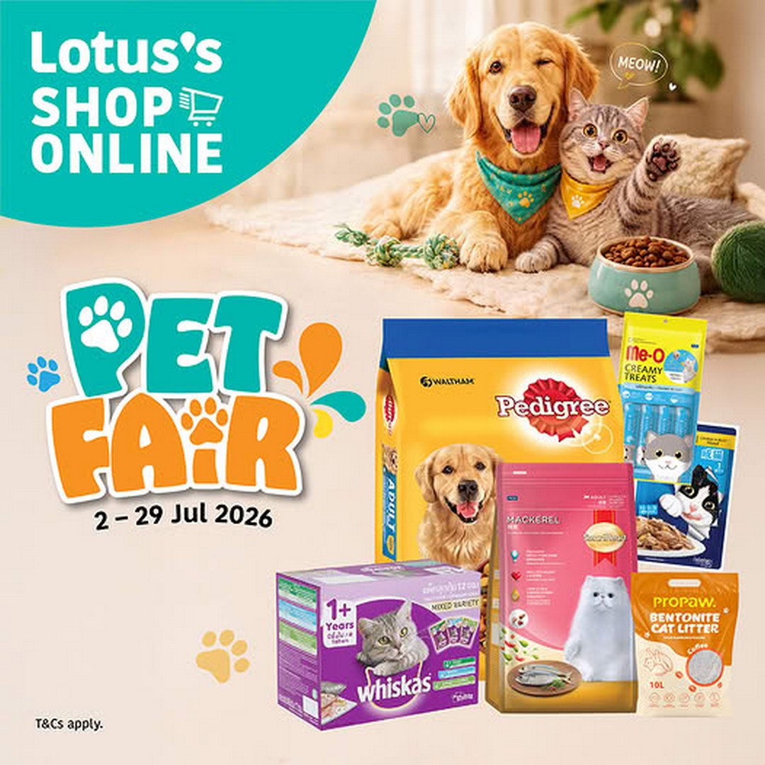 Lotuss-Malaysia-Pet-Food-Essentials-Promotion 2–29 July 2026: Lotus's Malaysia Pet Food & Essentials Promotion – Save More on Pet Supplies with FREE Delivery Over RM68