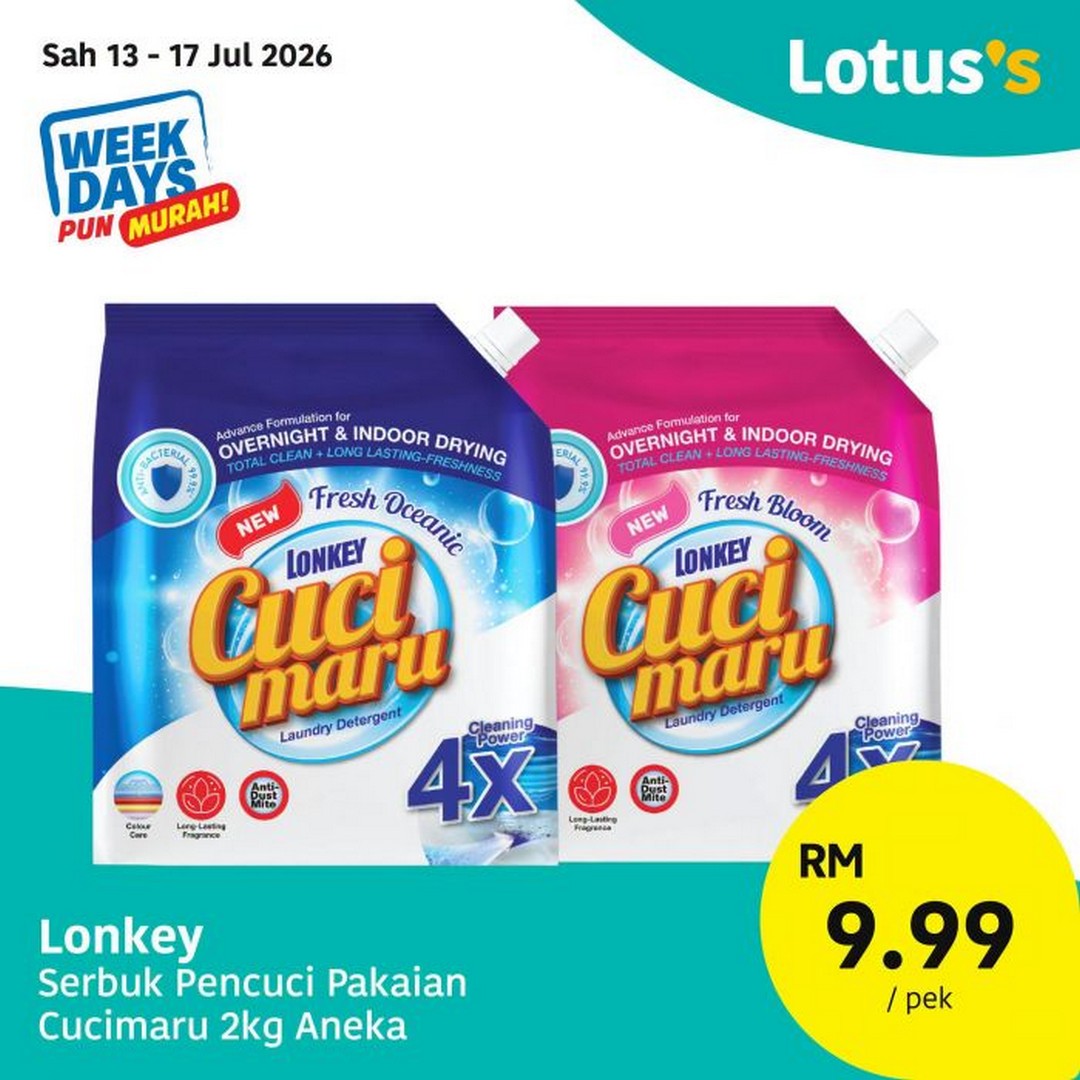 Lotuss-Malaysia-Weekdays-Pun-Murah-Sale-10 13-16 July 2026: Lotus's Malaysia Weekdays Pun Murah Sale – Buy 1 Free 1 Darlie, RM69 Standing Fan and Grocery Deals Worth Shopping