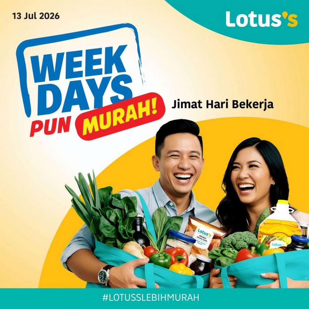 Lotuss-Malaysia-Weekdays-Pun-Murah-Sale 13-16 July 2026: Lotus's Malaysia Weekdays Pun Murah Sale – Buy 1 Free 1 Darlie, RM69 Standing Fan and Grocery Deals Worth Shopping